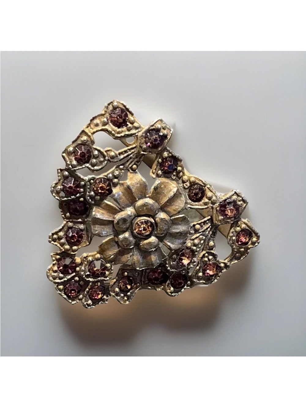 Vintage Decorative Belt Buckle with Glass Stones